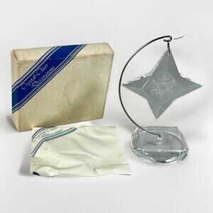 Snowflake Acrylic Ornament Crystal Clear Decorations Christmas Vintage HTF!